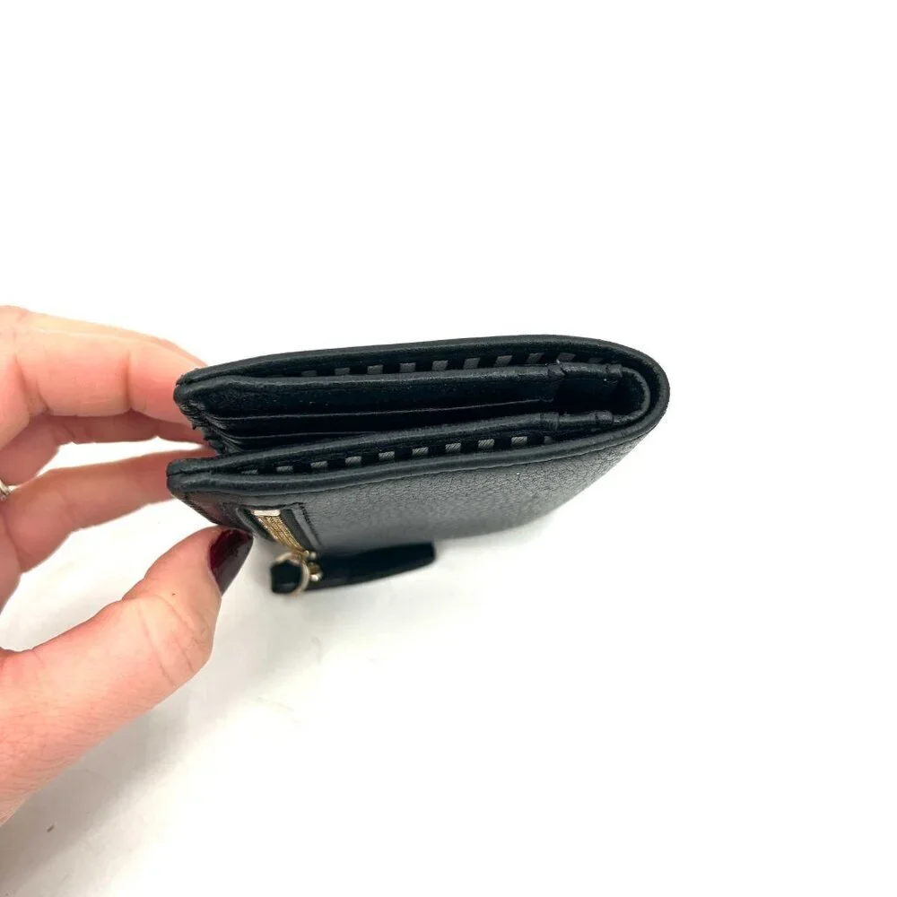 KATE SPADE Black Leather Gold Cedar Street Small Mini Stacy Wallet